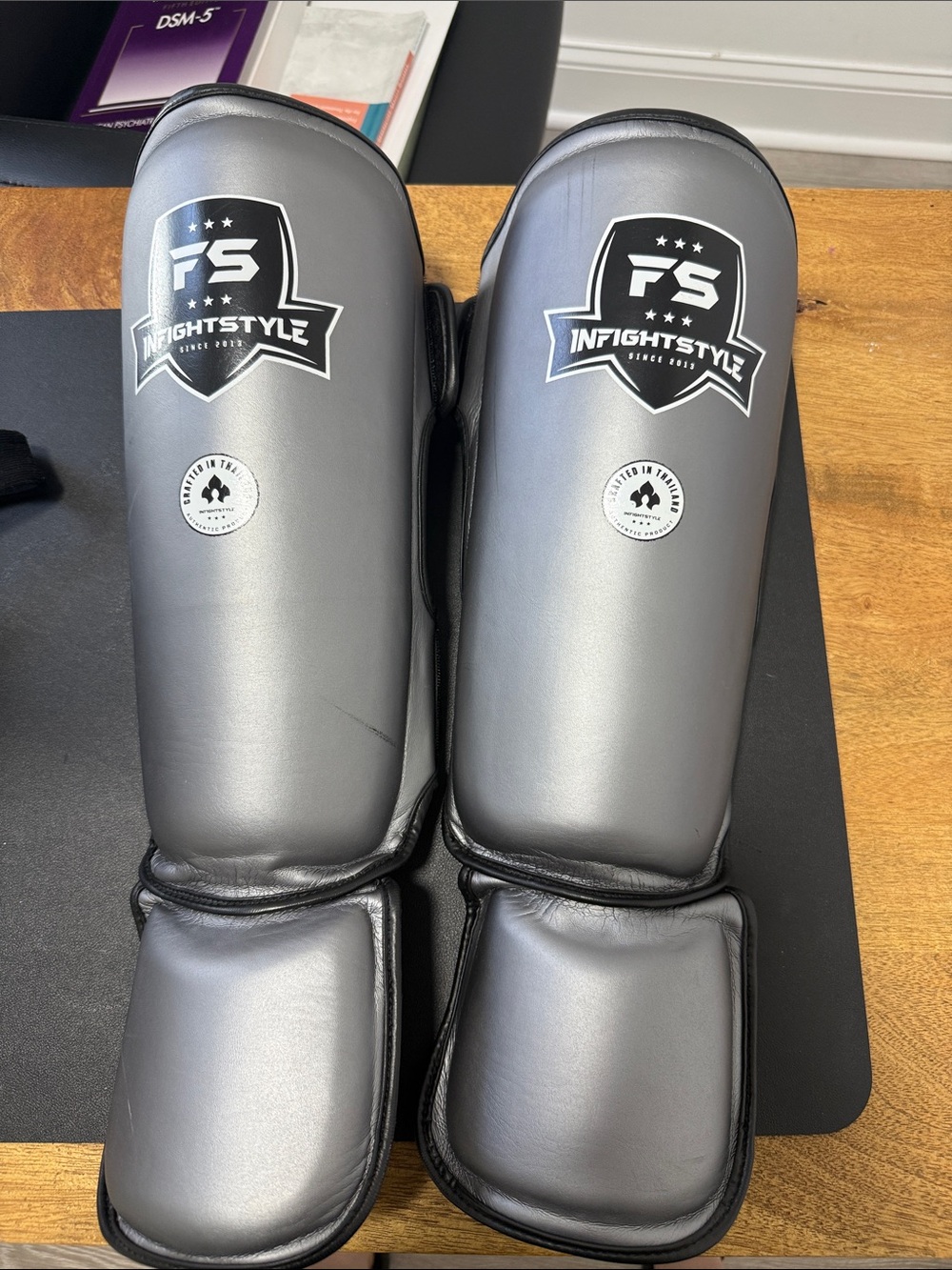 Silver Shin Guards InFightStyle Size M